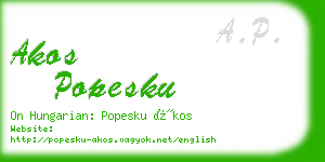 akos popesku business card